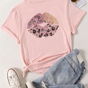Leopard lip T Shirt NEW